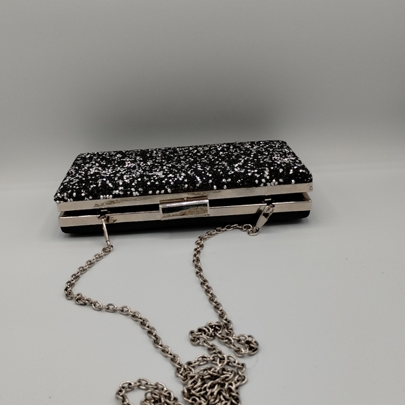 Women's black glitter clutch bag - Picture 10 of 13